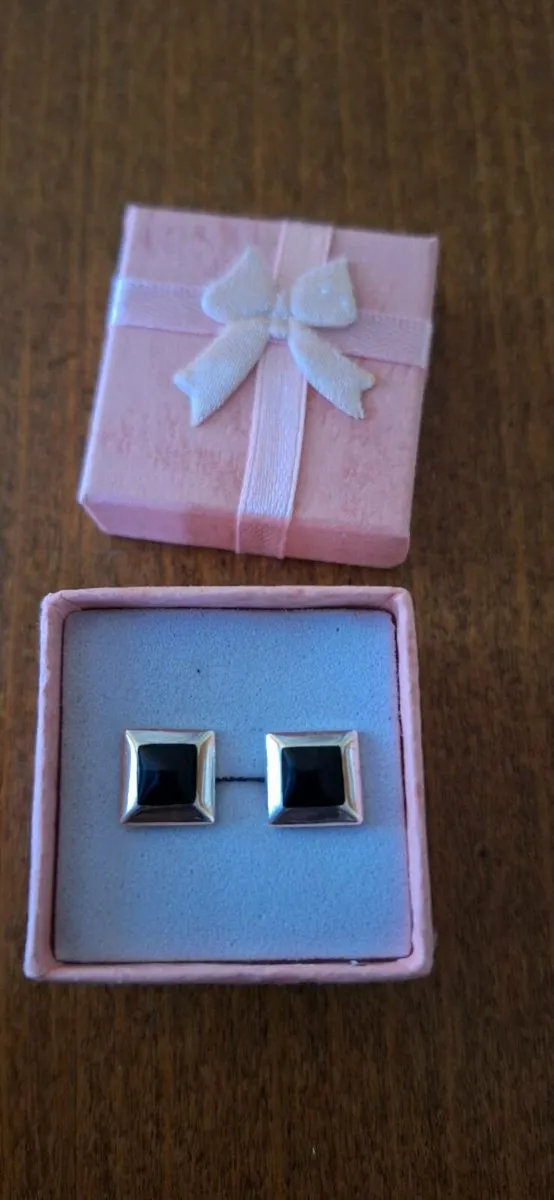 Sterling Silver Earrings Black - Image 4