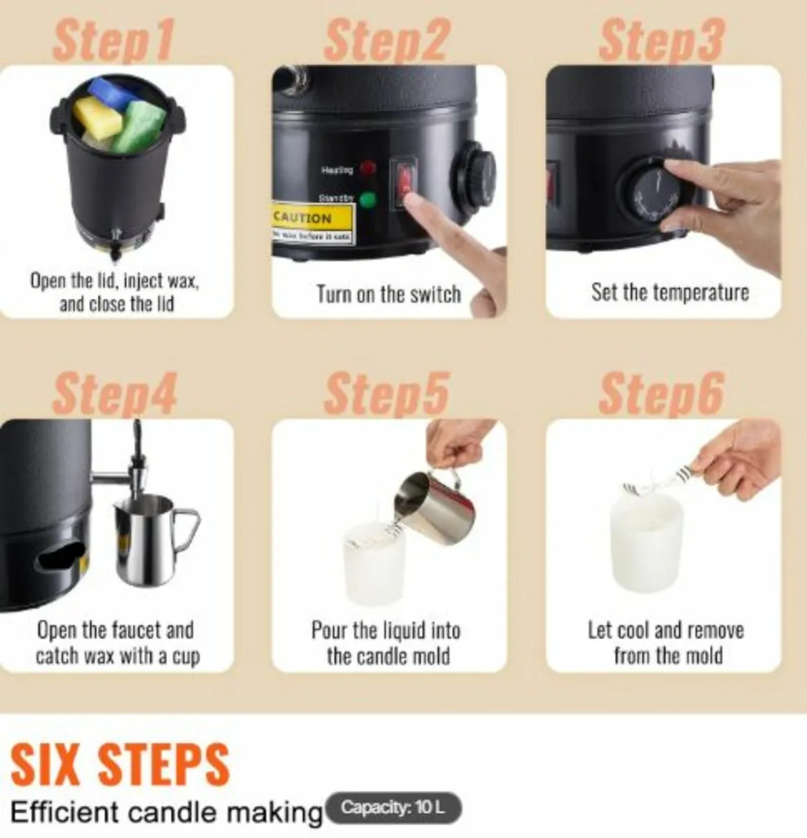 Wax Melter for Candle Making 10Liter Electric Pot - Image 3
