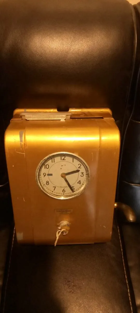 Antique HEAVY Industrial card Clock-in Machine - Image 2