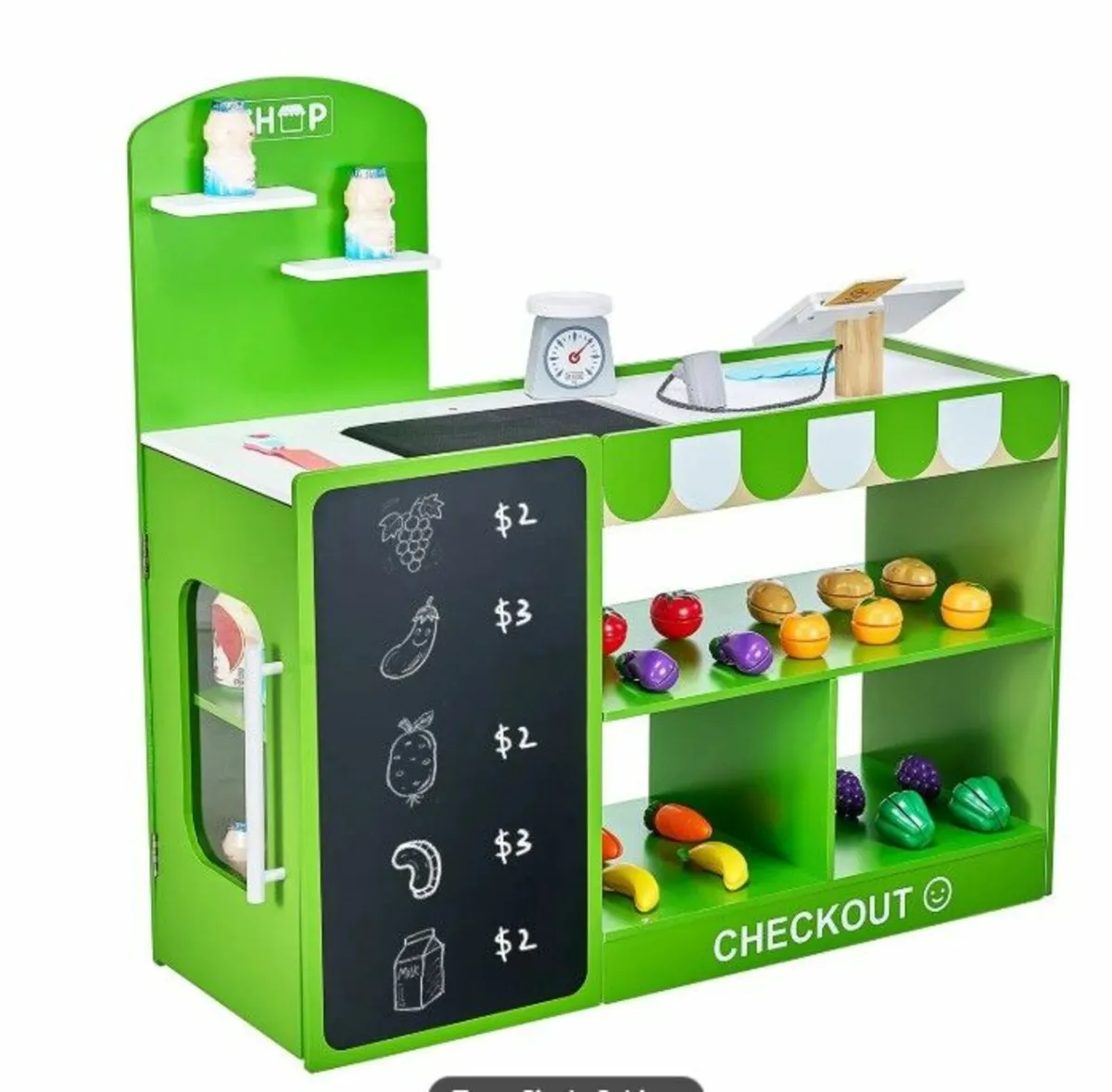Kids Wooden Grocery Store Playset - Image 1