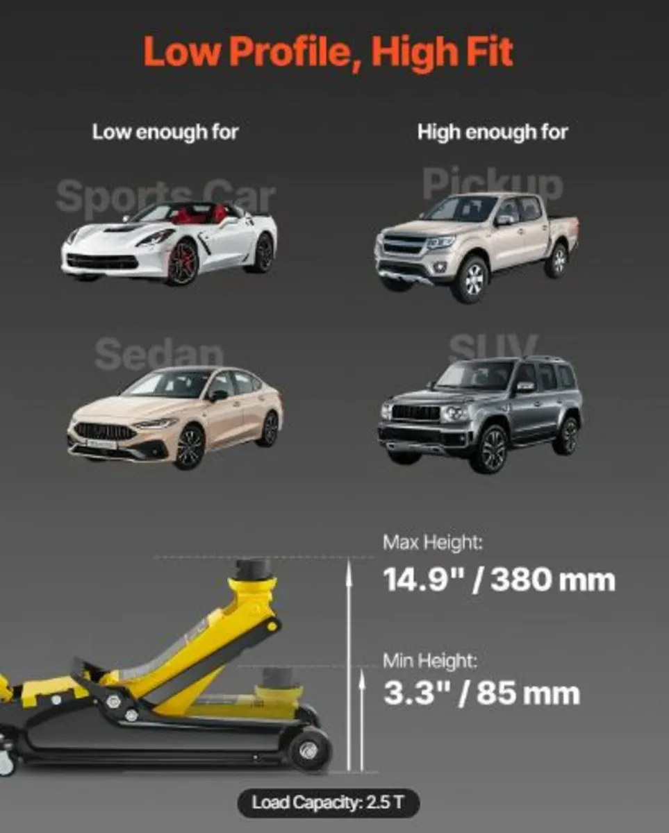 Floor Jack, 2.5 Ton Low Profile Floor Jack, Heavy - Image 3