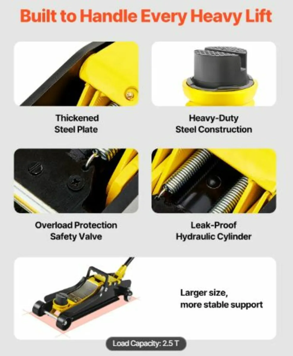 Floor Jack, 2.5 Ton Low Profile Floor Jack, Heavy - Image 4