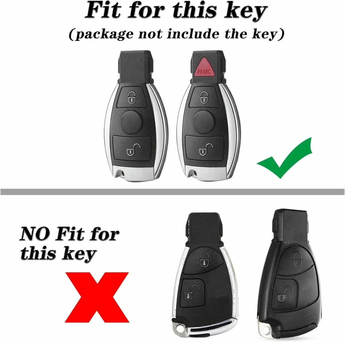 2 Buttons For Mercedes Key Cover 2 button Car Key - Image 1