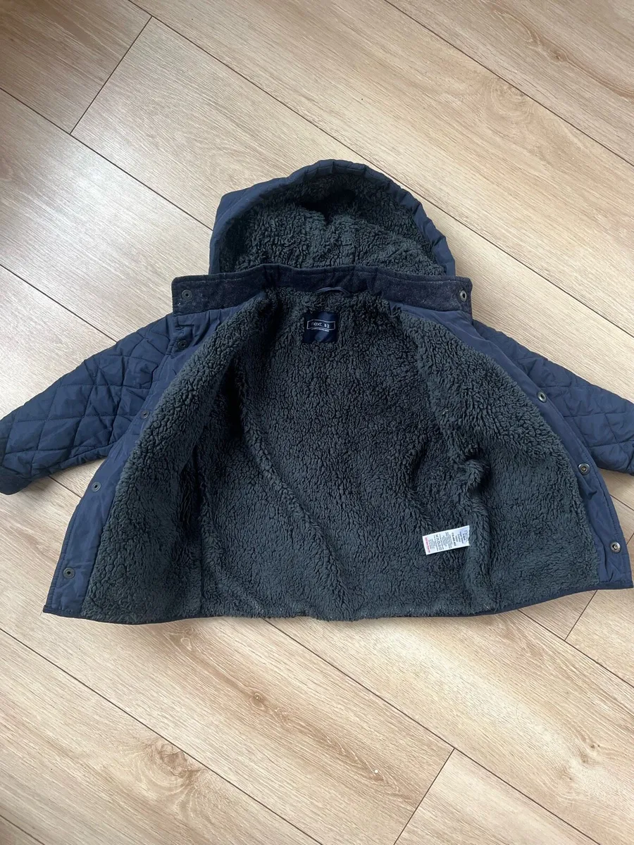 Boys Quilted Navy Coat from Next - Image 2