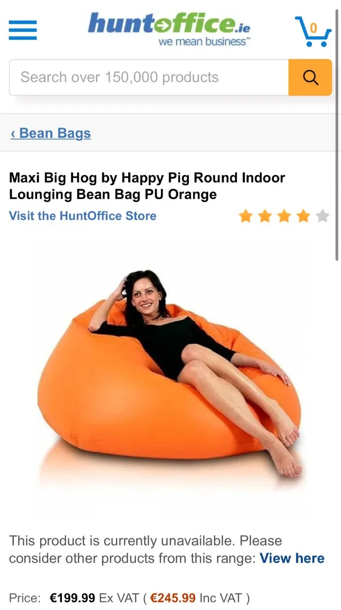 Large Orange Bean Bag - Image 4