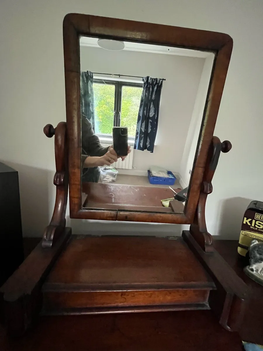 Antique table top mirror