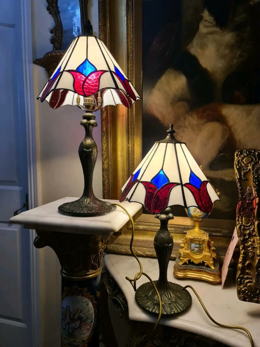 Pair of vintage tiffany lamps - Image 1