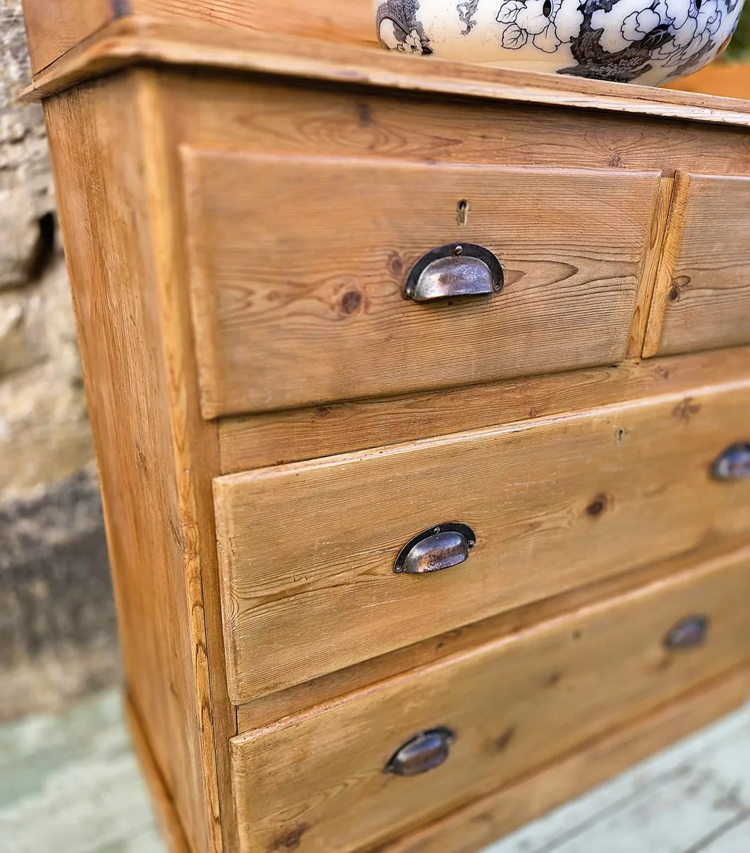 Victorian Pine Gallery Back Chest- Circa 1880 - Image 4