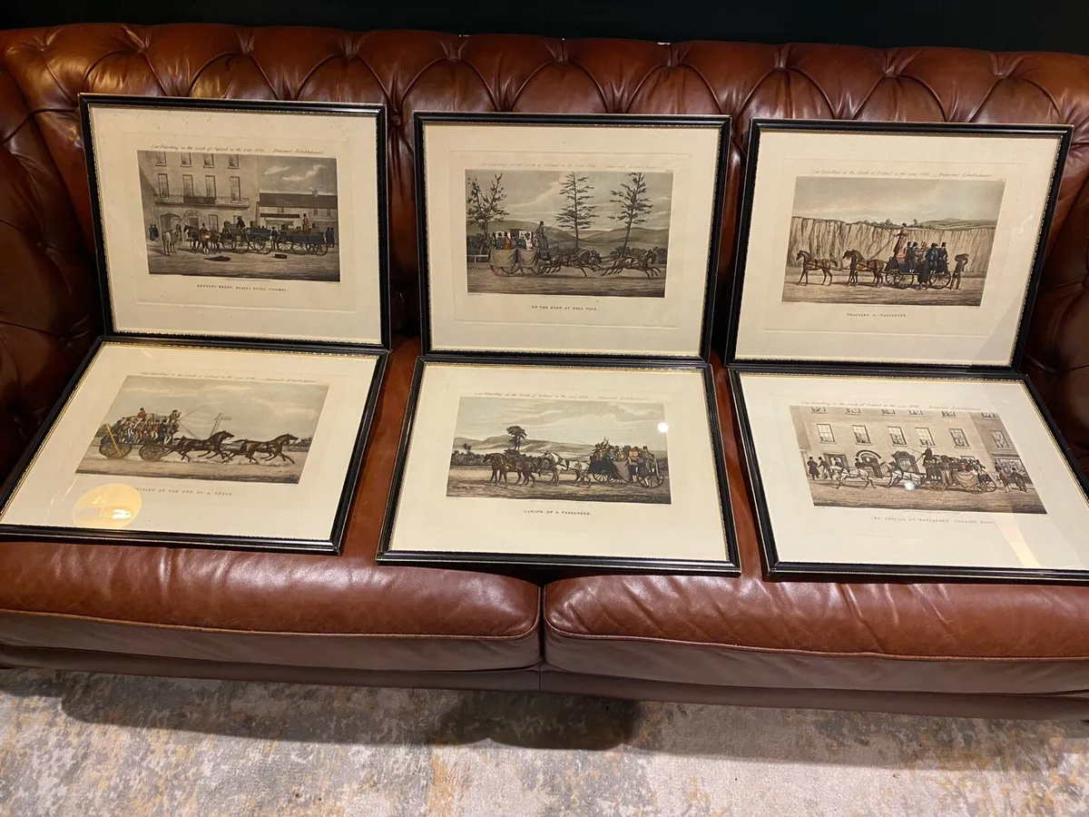 Set of 6 antique prints - Image 1