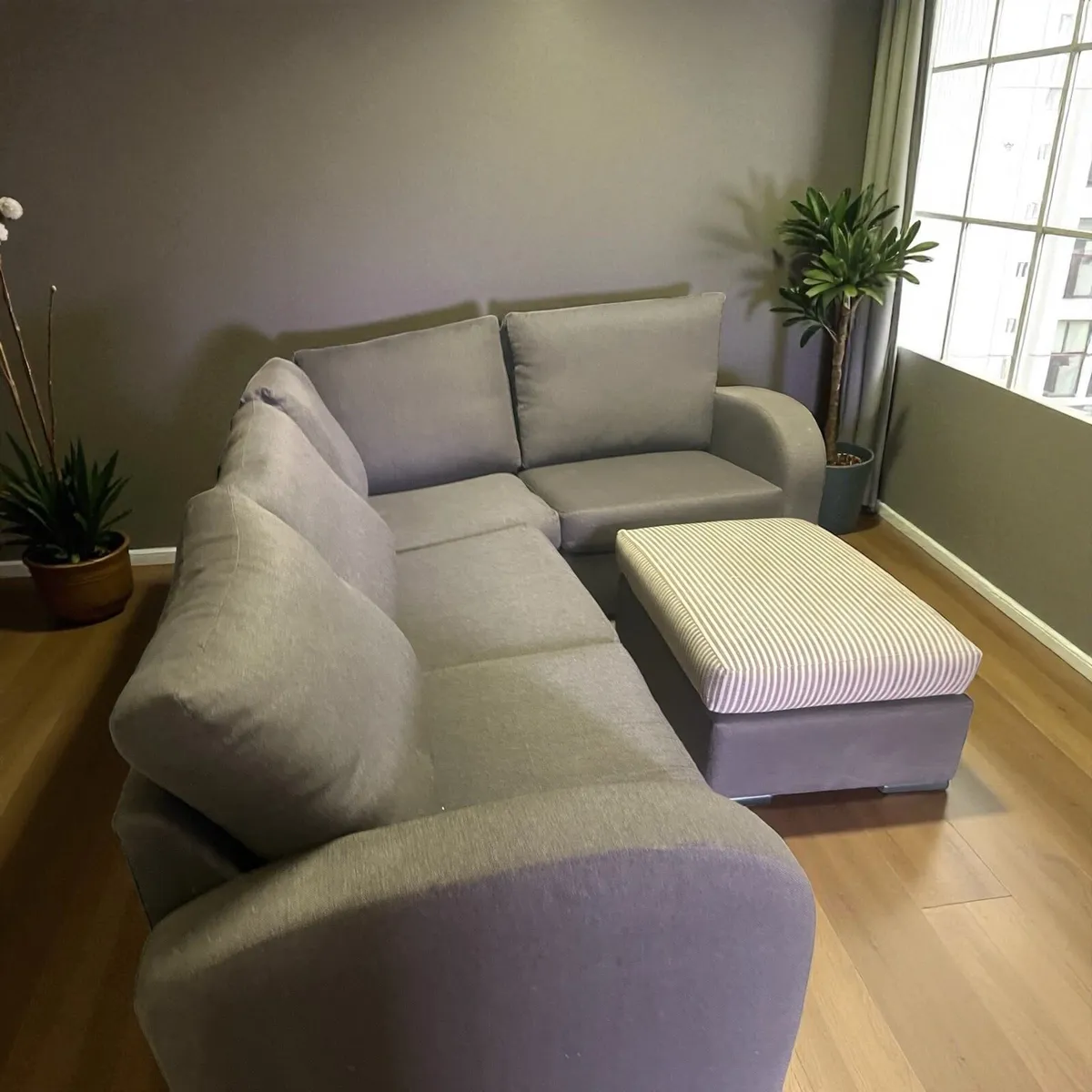 Brown Corner sofa L shaped couch furniture - Image 2