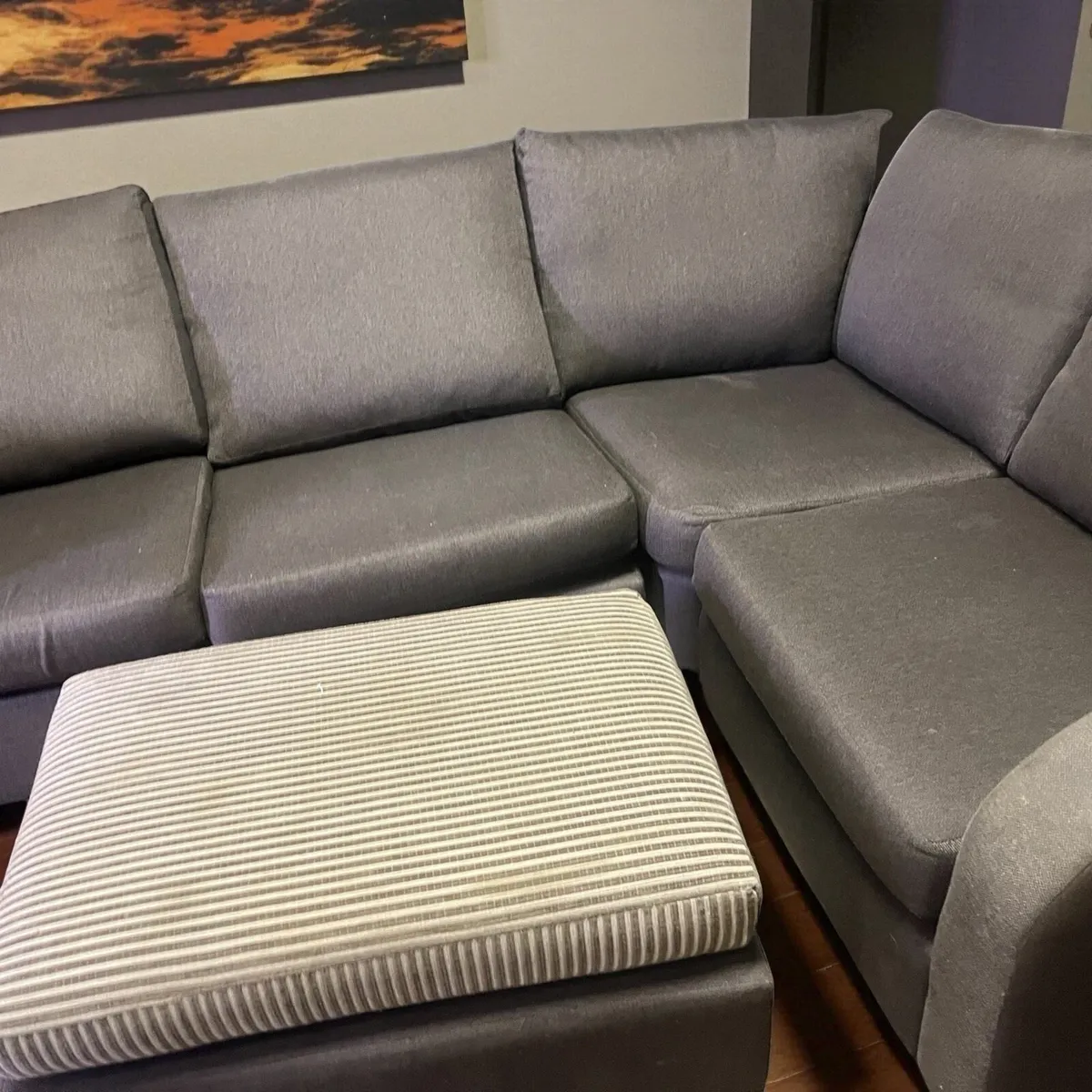 Brown Corner sofa L shaped couch furniture - Image 4