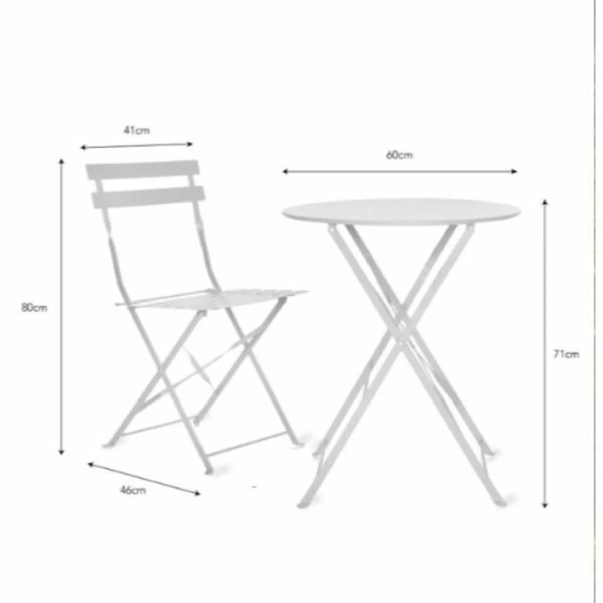 Rive Droite Bistro set small white chalk – GT36 - Image 1