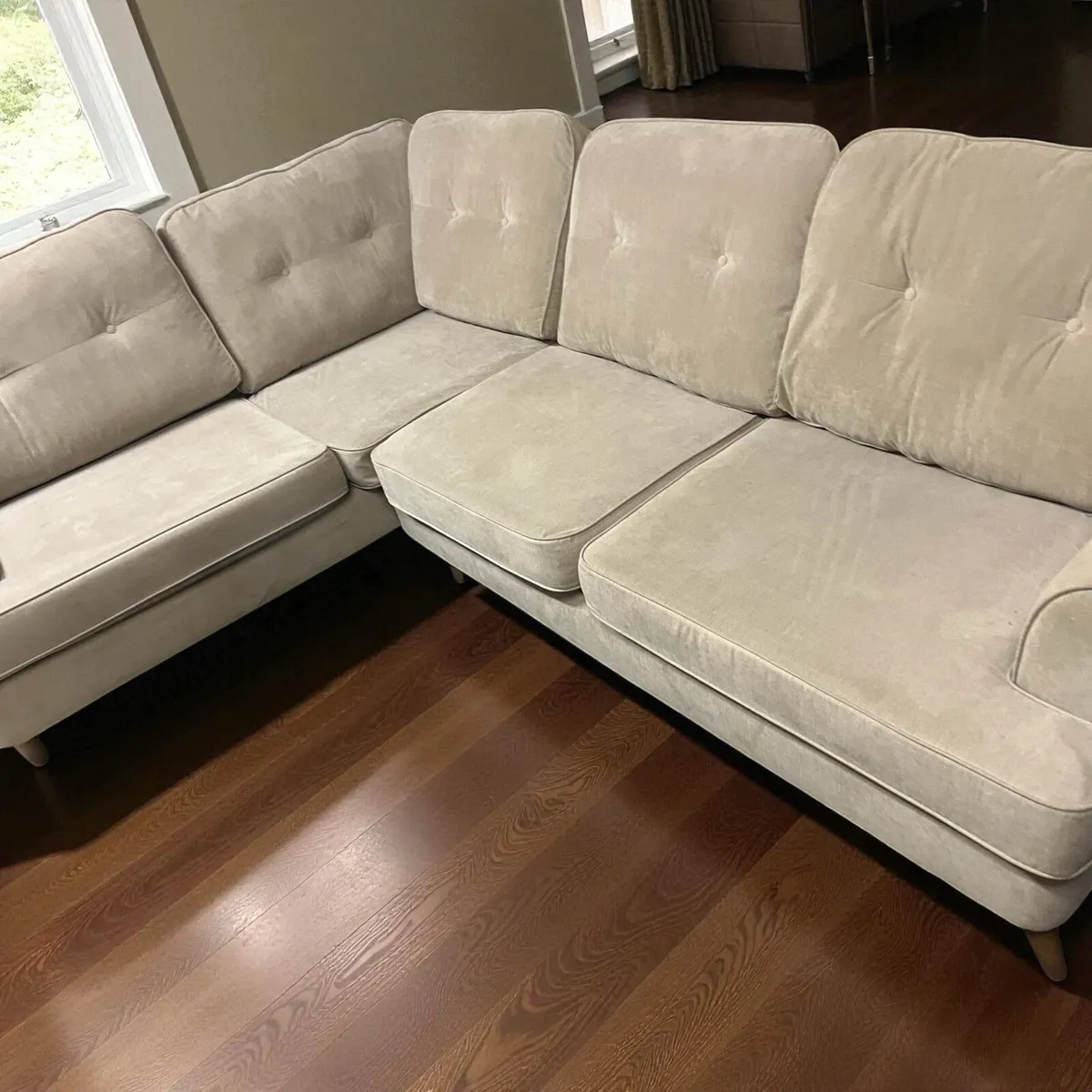 Light grey corner sofa L shaped delivery available - Image 4