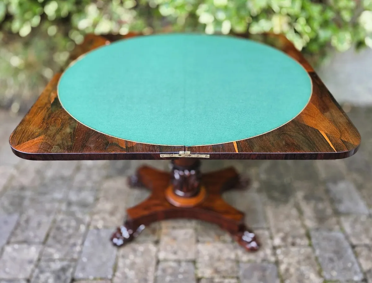 Georgian Rosewood Card Table- Circa 1830 - Image 4