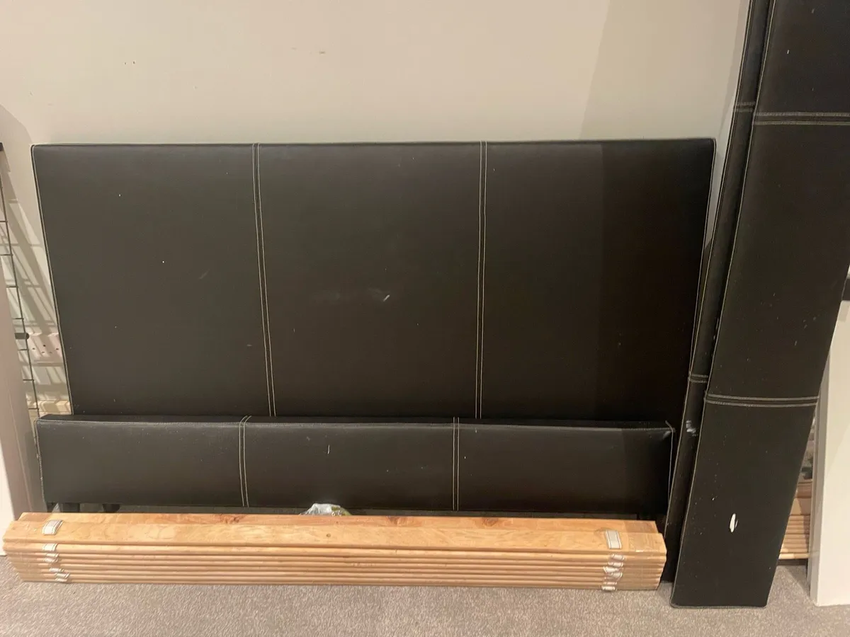 Good Solid 4 Ft 6” Leather Double Bed -Can Deliver