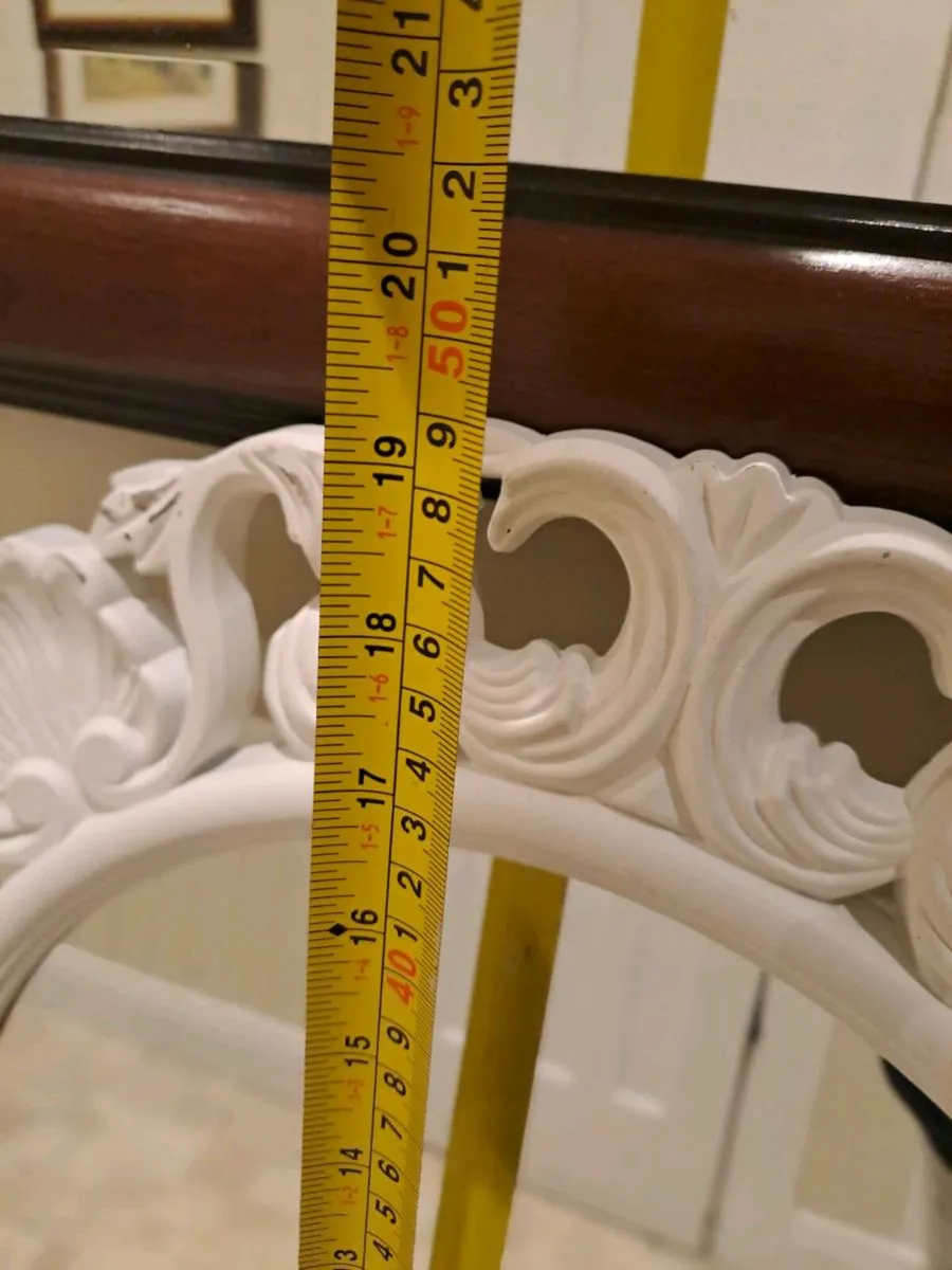 Round mirror carved white - Image 4