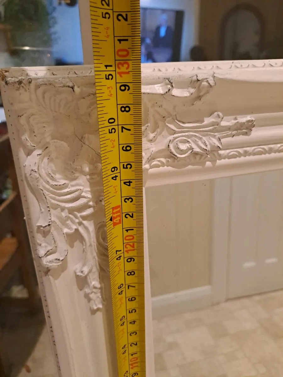Rectangular mirror white carved - Image 3