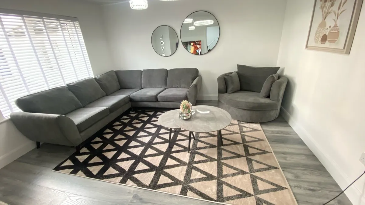 Corner sofa and swing chair - Image 1