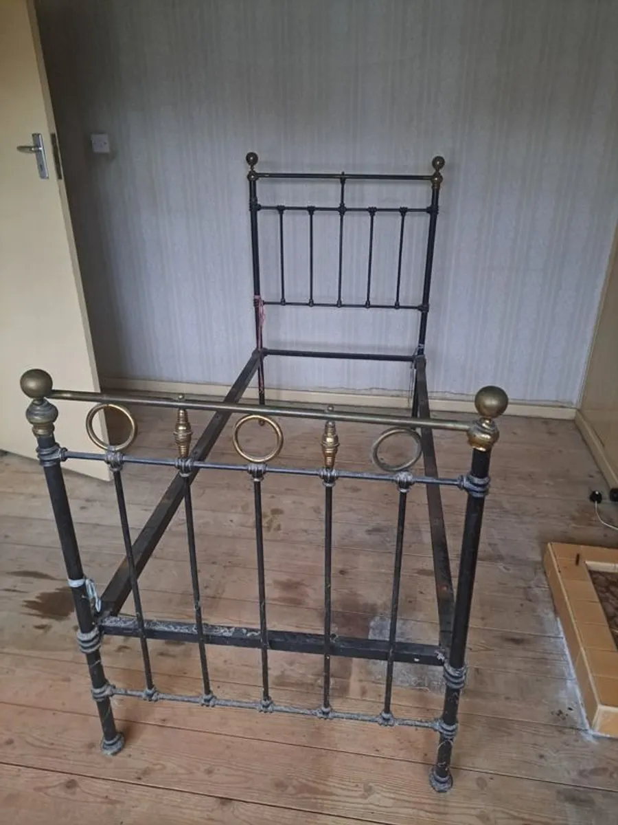 Vintage or antique bed frame, likely from the Victorian era - Image 2