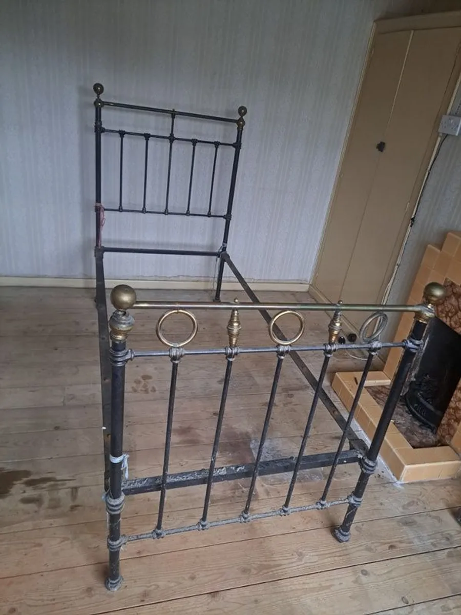 Vintage or antique bed frame, likely from the Victorian era - Image 3