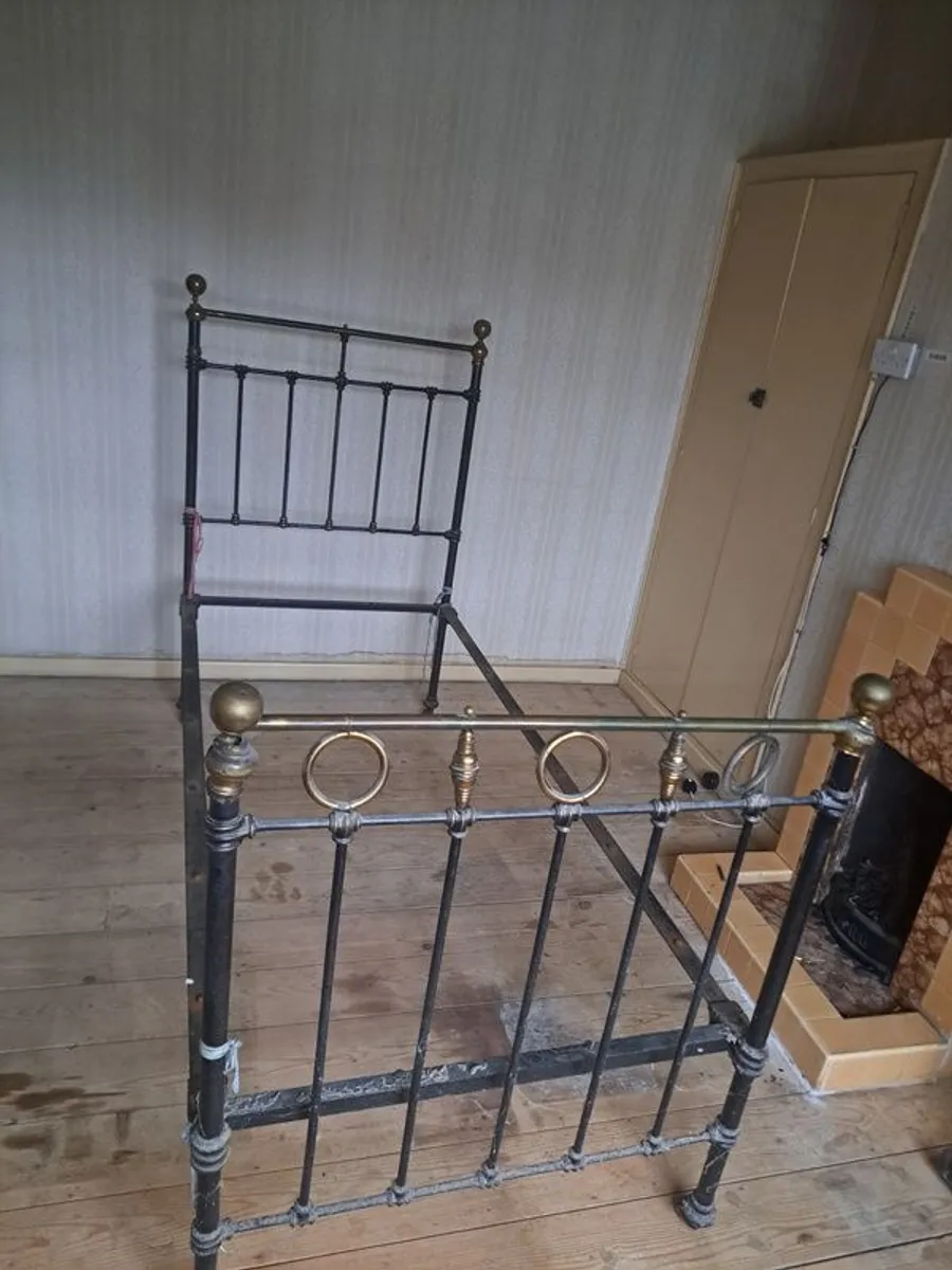 Vintage or antique bed frame, likely from the Victorian era - Image 4