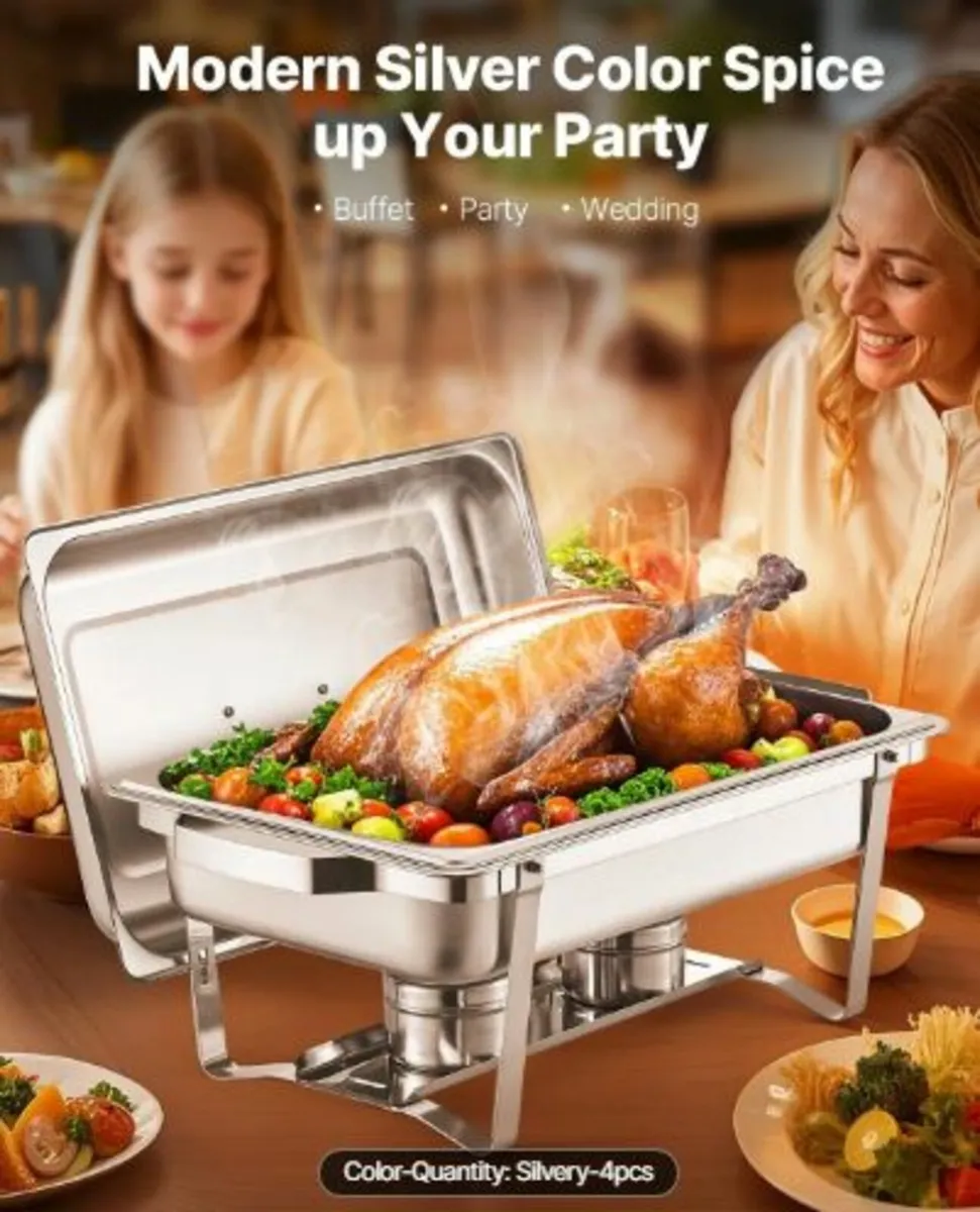 Chafing Dish Buffet Set,8Qt 4Pack,Stainless Steel - Image 2