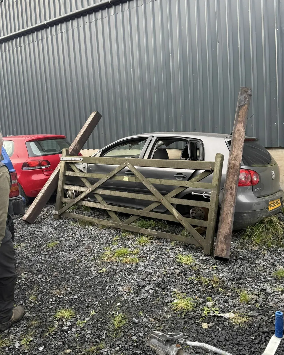 Wooden field gate and posts - Image 1
