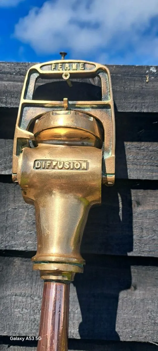 Old fire mans bronze copper hose - Image 4