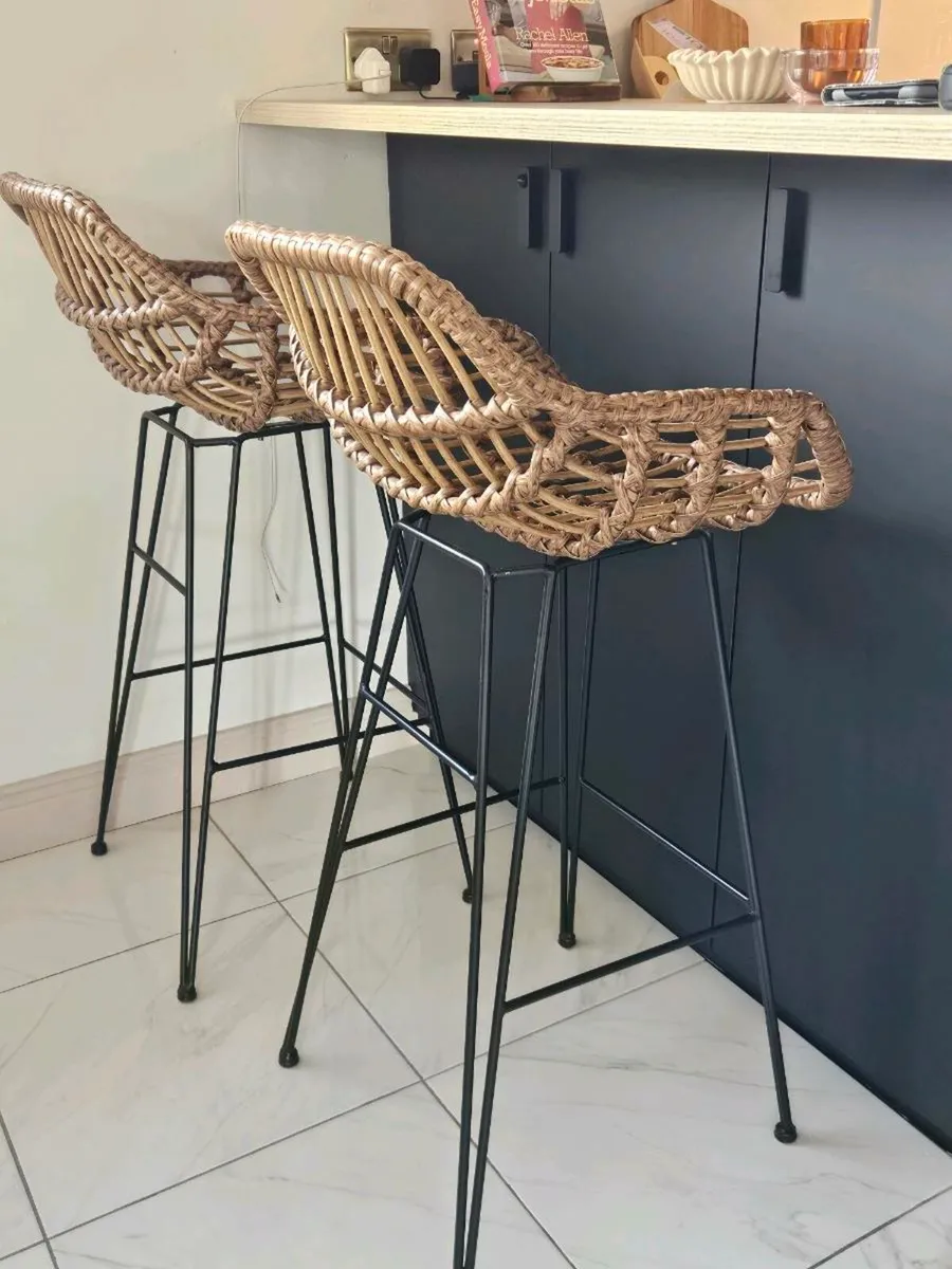 Rattan Bar Stools - Image 1