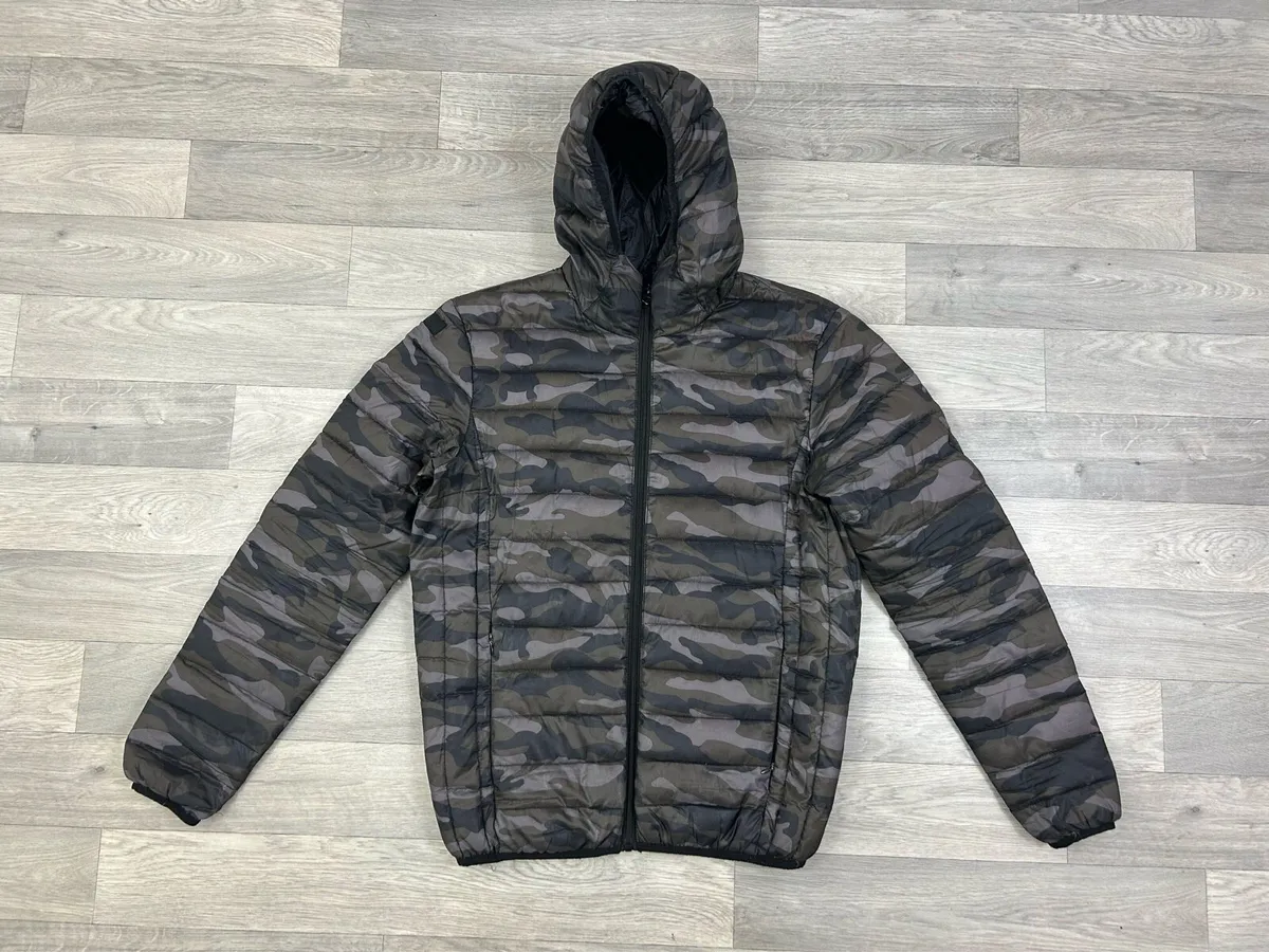 Schott NYC Down Filled Camo Puffer Jacket Mens S - Image 1
