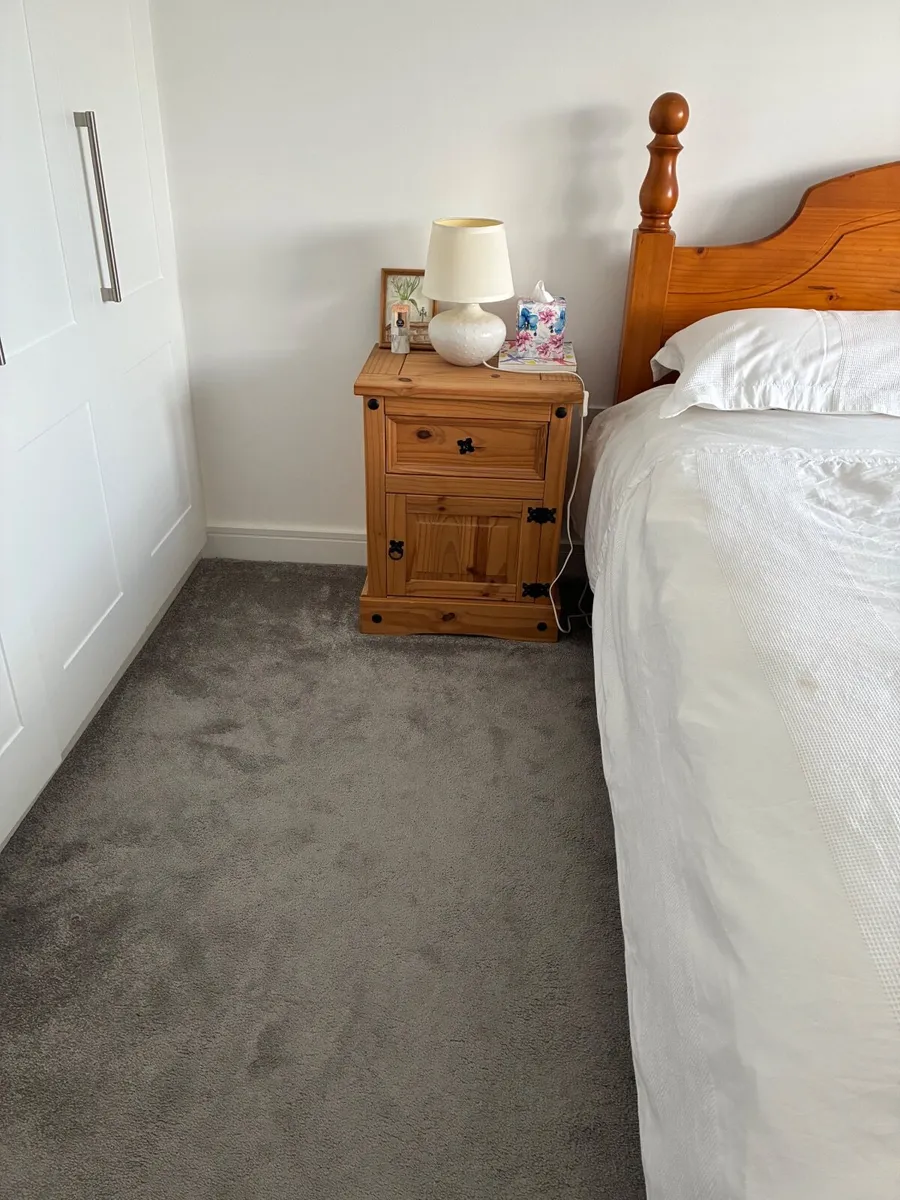 King size bed frame and bedside lockers - Image 3