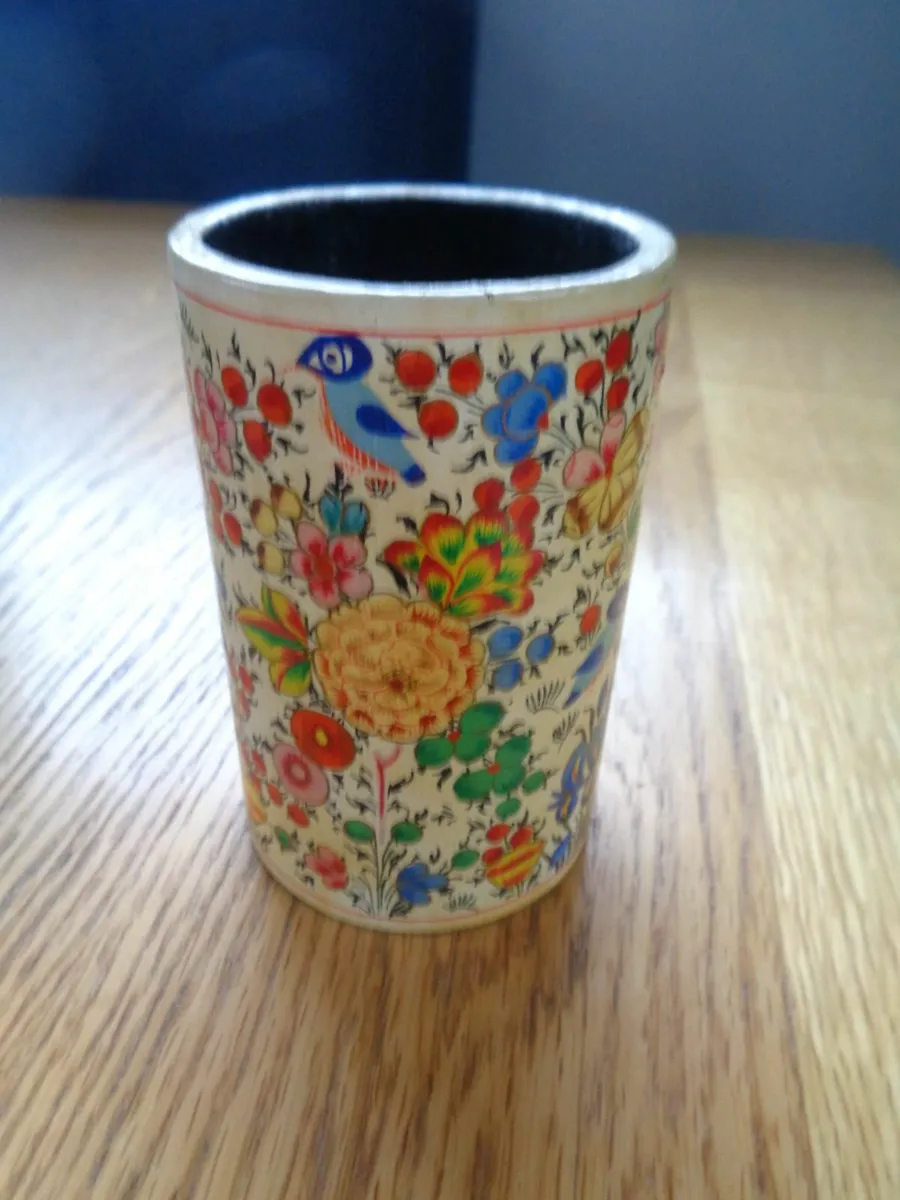 Vintage Indian Paper Mache Container for Sale - Image 1