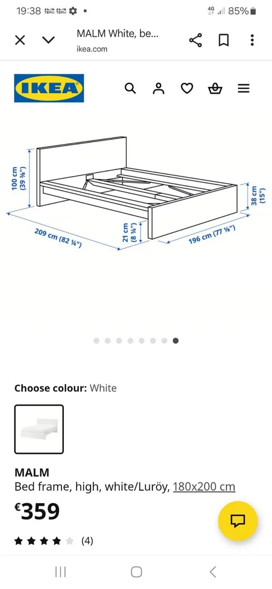 Super King Malm Bed Free Mattress Perfect conditio - Image 3