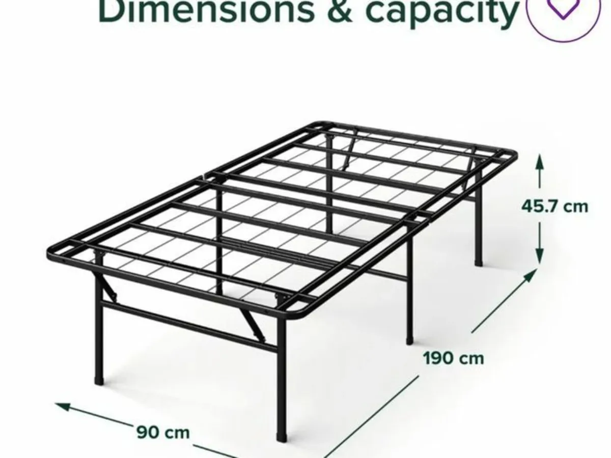 JYSK Single mattress + foldable metal base bed - Image 1