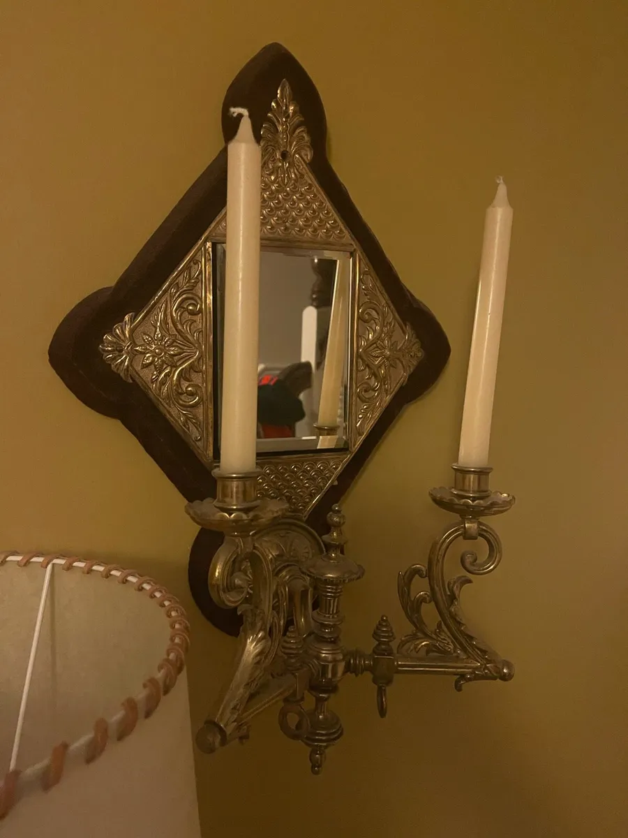 vintage mirror candelabra - Image 1