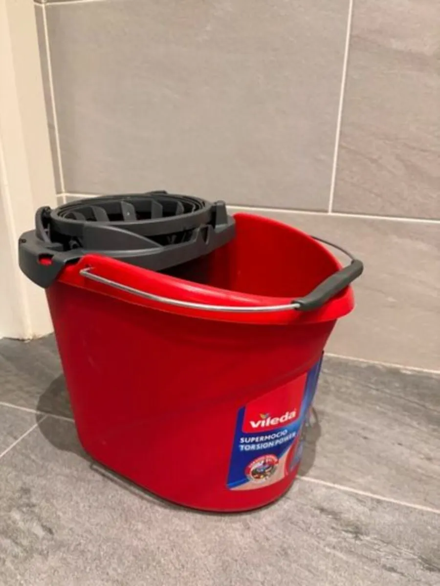 3 cleaning items: mop, bucket, broom and dustpan - Image 3