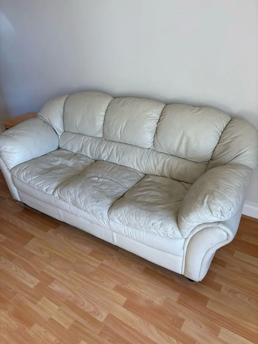 3 & 2 Seater Leather Couch - Image 3