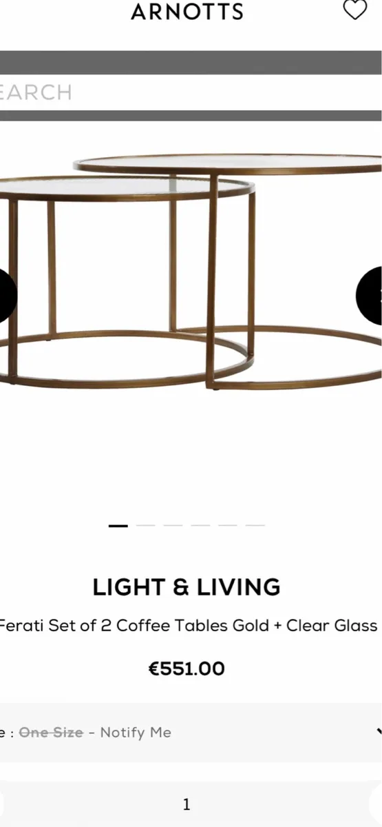 Light and living Ferati coffee tables  new in box - Image 3