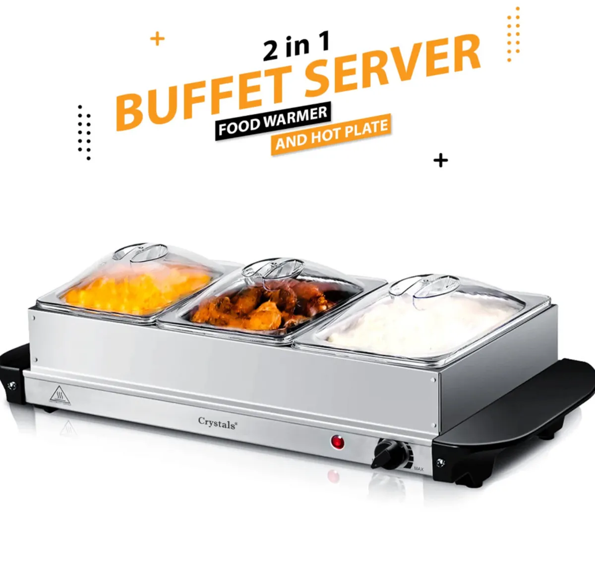 Electric Food Warmer Buffet Server 300w Hot Plate - Image 1