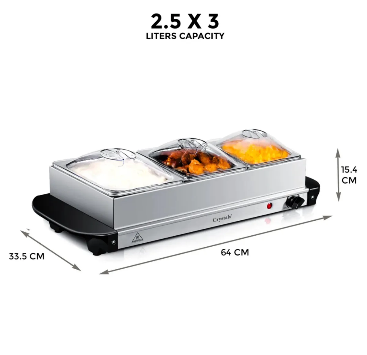 Electric Food Warmer Buffet Server 300w Hot Plate - Image 3