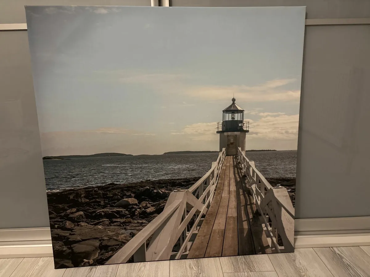 picture sea canvas on wooden frame print - Image 1