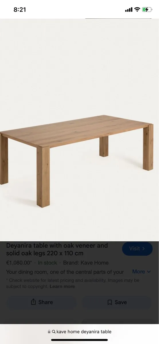 Kave home Deyanira oak table brand new in box - Image 1