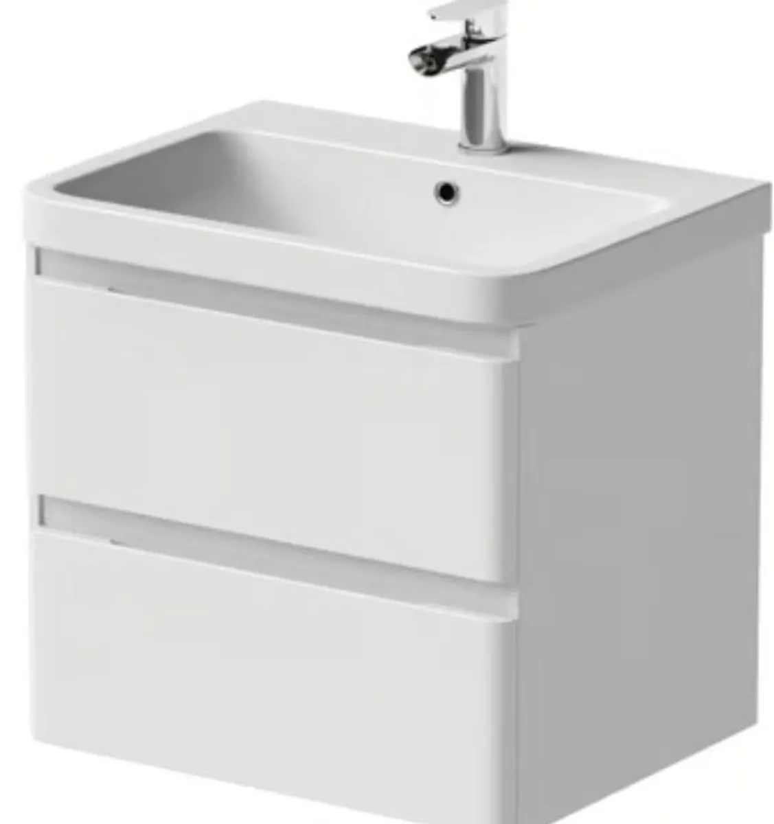 Vanity Units Wall hung 600mm 2 Drawer - Image 1