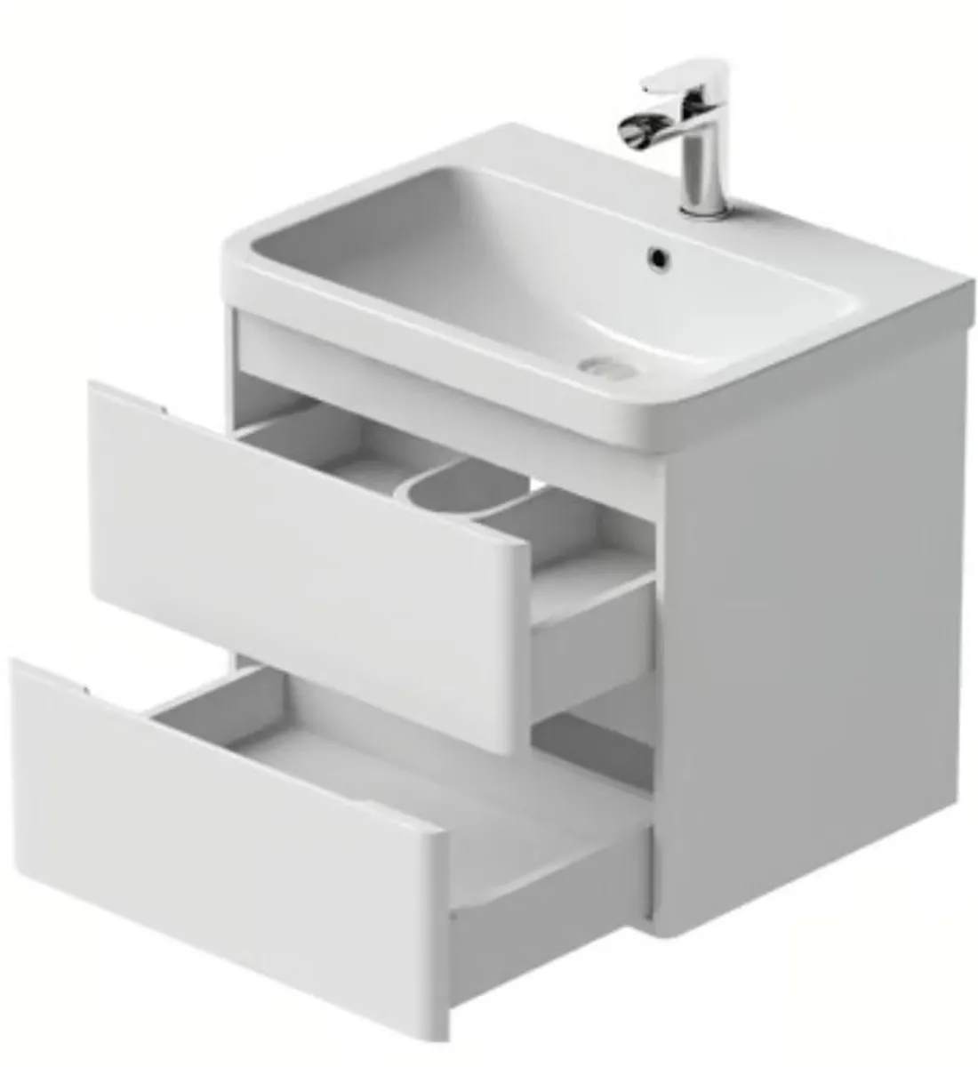 Vanity Units Wall hung 600mm 2 Drawer - Image 2