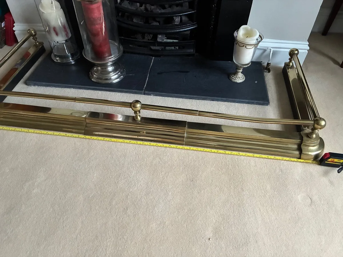 Fireplace fender brass