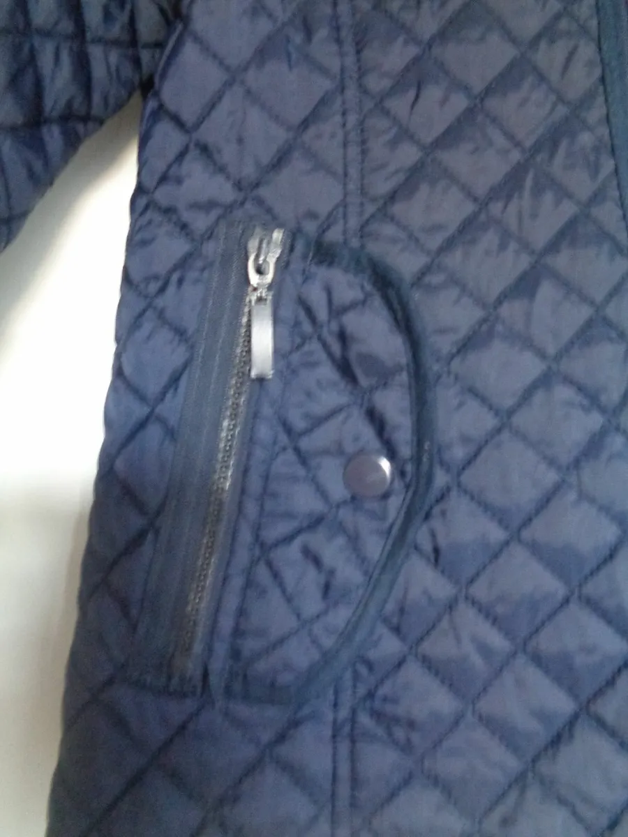 Ladies Navy Quilted Jacket for Sale - Image 3