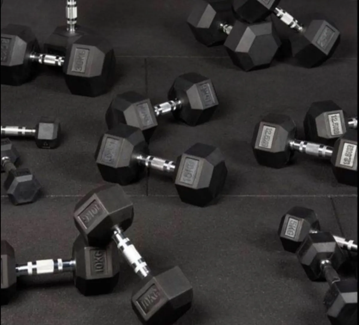 Hex Dumbbells 2.5kg - 25kg + Storage Rack (new) - Image 2
