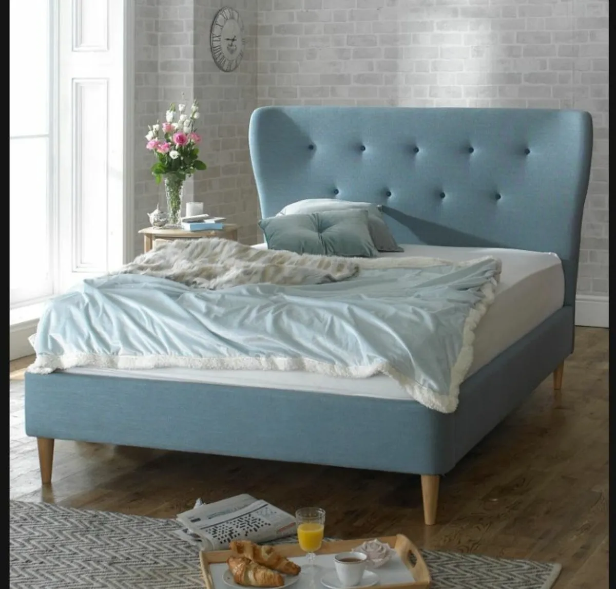 King size bed and mattress - Image 1