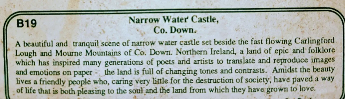 vintage print of Narrow Water Castle - Image 3