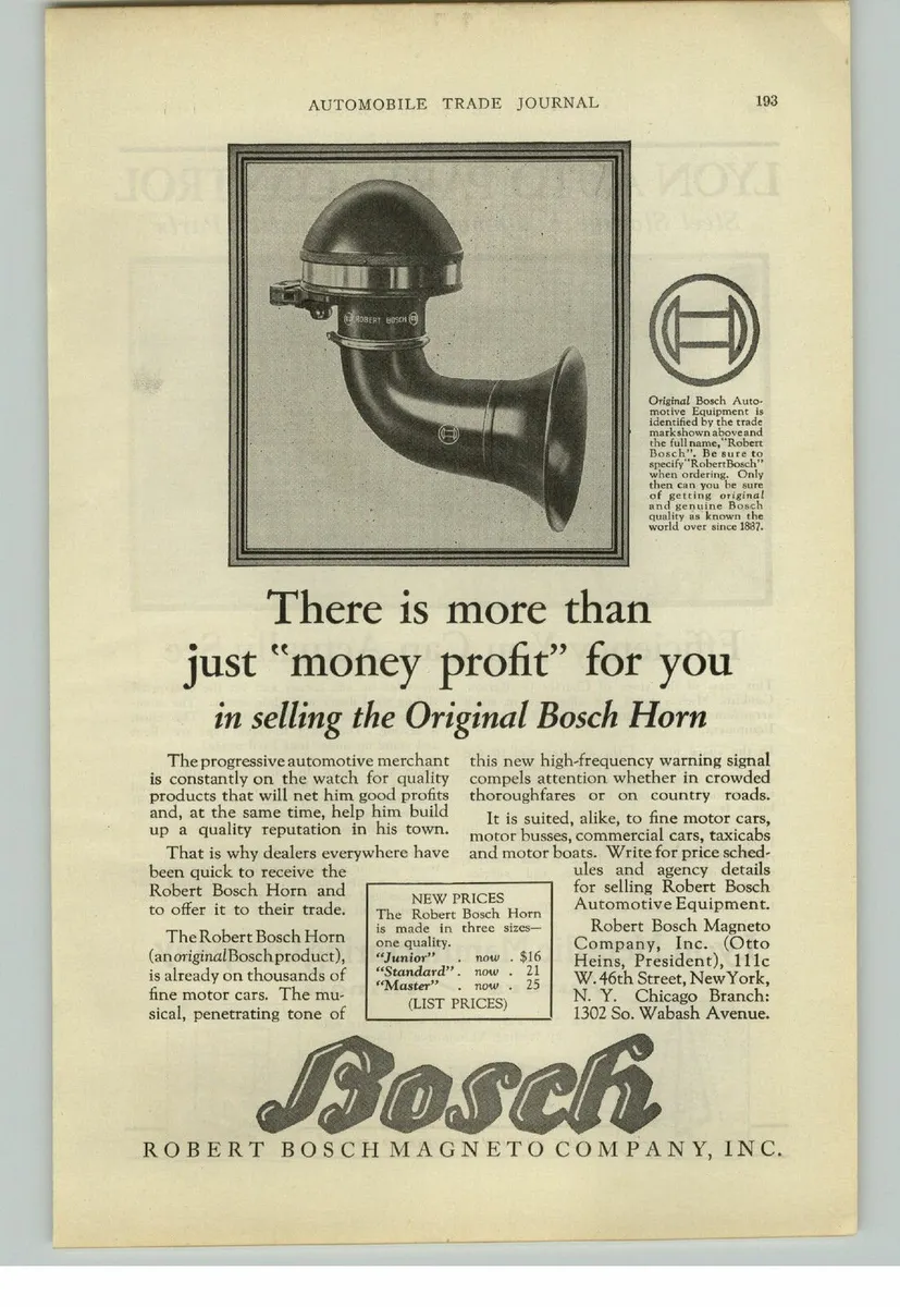 1920s 1930s Robert Bosch Trumpet horn- Delivery - Image 1